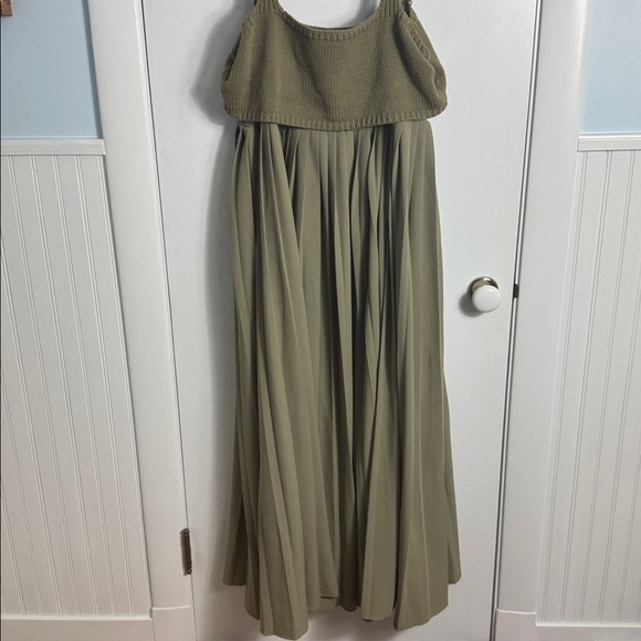 NWT Anthropologie Mare Mare Green Pleated Maxi Dress Olive Green Size XL - Picture 4 of 12